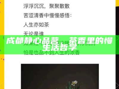 茶语心声，天气与茶的共鸣，心境的独有韵味